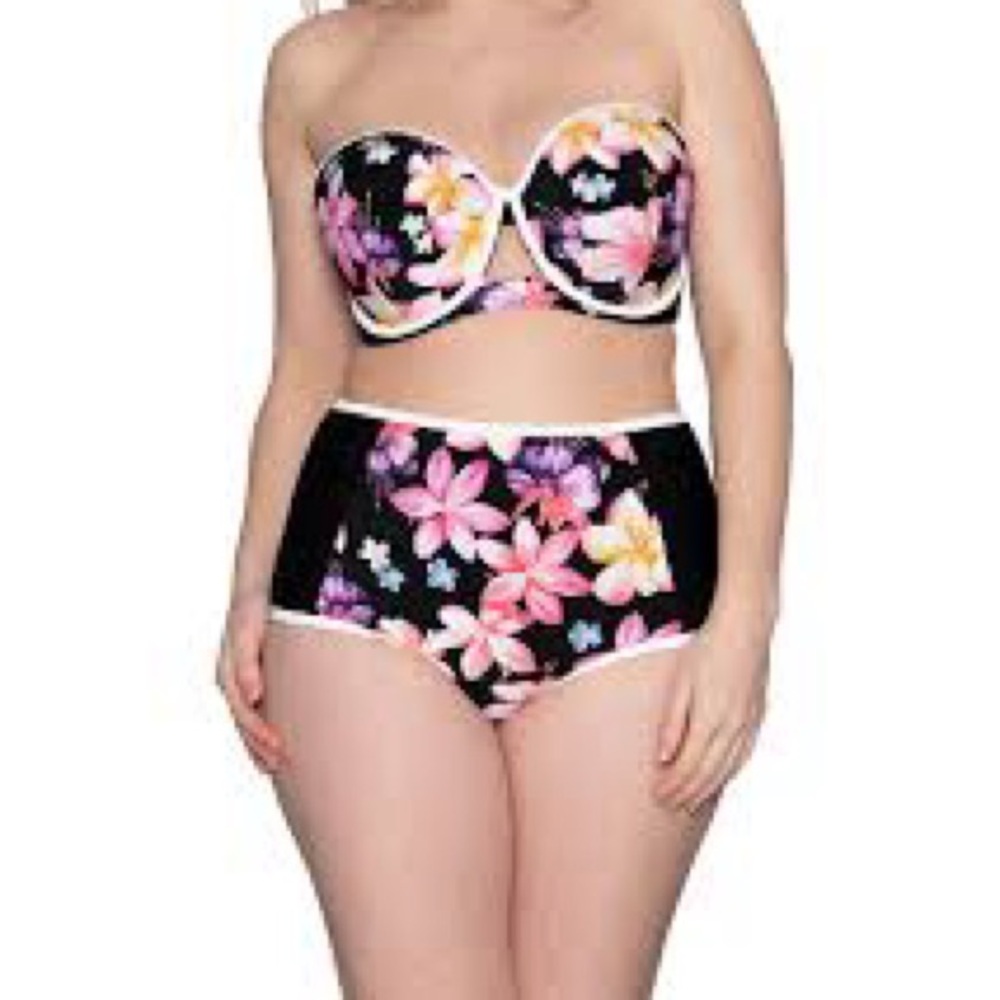 Curvy Kate tropical print high waist swim bottoms size xxl 08-19